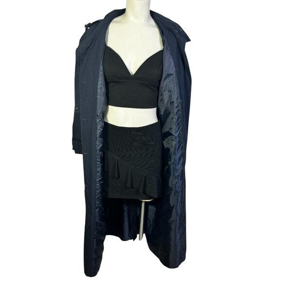 Vintage Niccolini Navy Blue Trench Coat – Women's Size 15/16 Classic Rain Coat - Picture 3 of 6